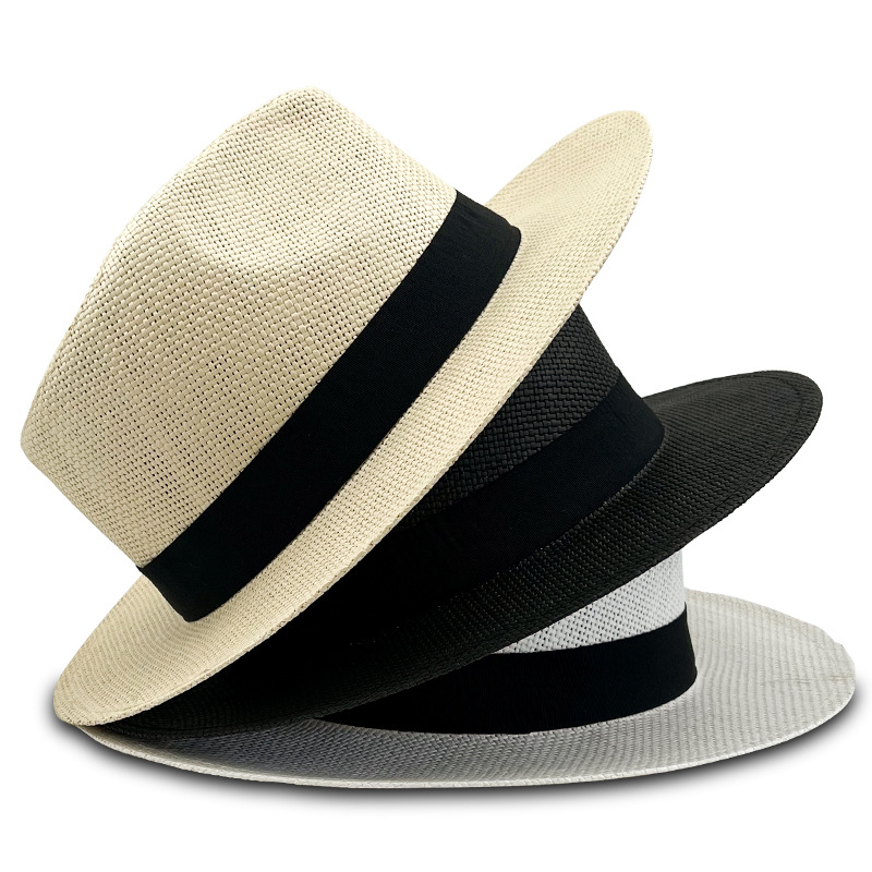 Black Ribbon Five Grass Fedora Panama Txapela