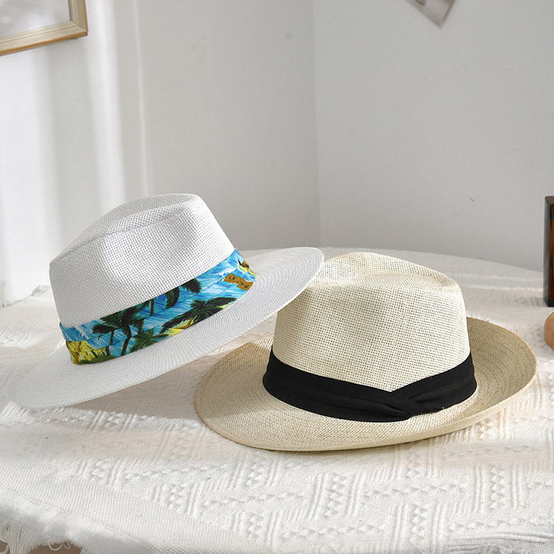 Diseinu pertsonalizatua Sun Protect White Fedora lastozko kapela