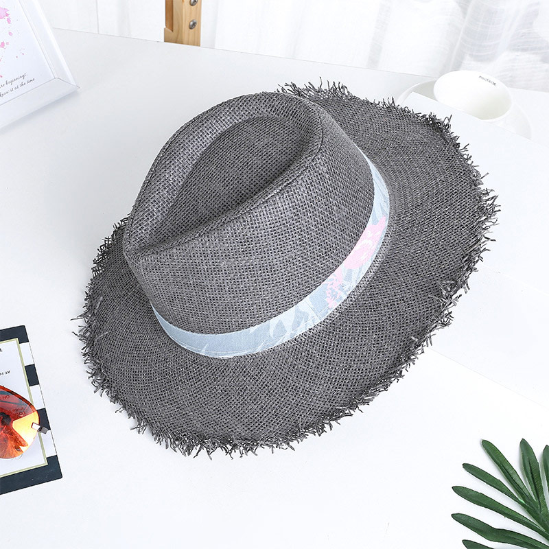 Fringe Edge Gris Iluna Lastozko Fedora Kapela Gizonezkoentzat