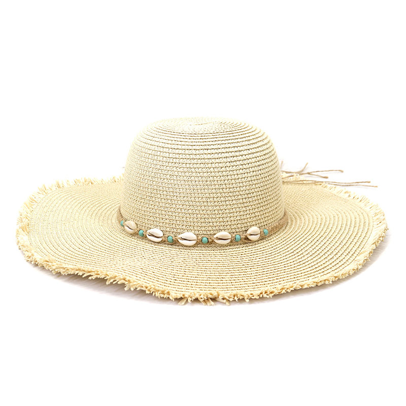 Dotorea Shell Band Beach Lady Floppy Sombrero